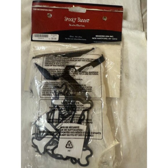 Disney Tim Burtons Nightmare Before Christmas Spooky Banner 36" Long Burlap - Picture 4 of 5